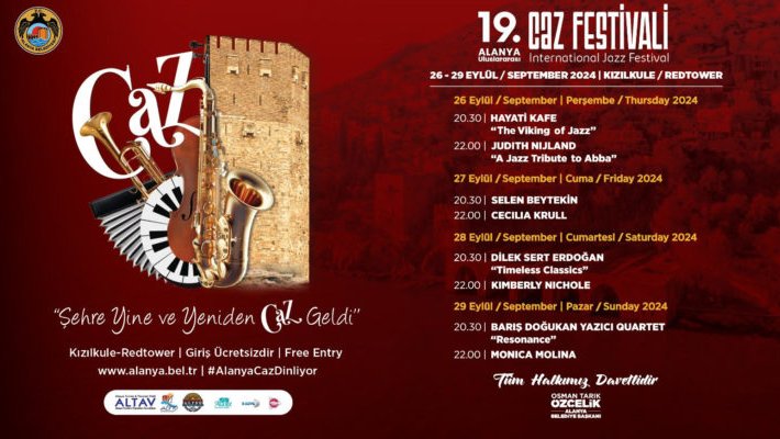 19. Alanya Uluslararası Caz Festivali Başlıyor